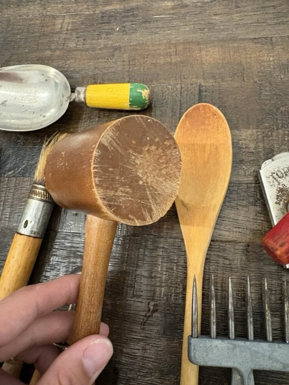 Mixed Lot Kitchen Tools & Utensils Woods Metals Rustic